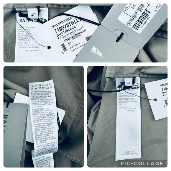 BALENCIAGA Gorgeous Logo all over written midi Poplin shirt dress Dust black - Picture 13 of 17